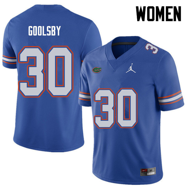 Jordan Brand Women #30 DeAndre Goolsby Florida Gators College Football Jerseys Sale-Royal - Click Image to Close